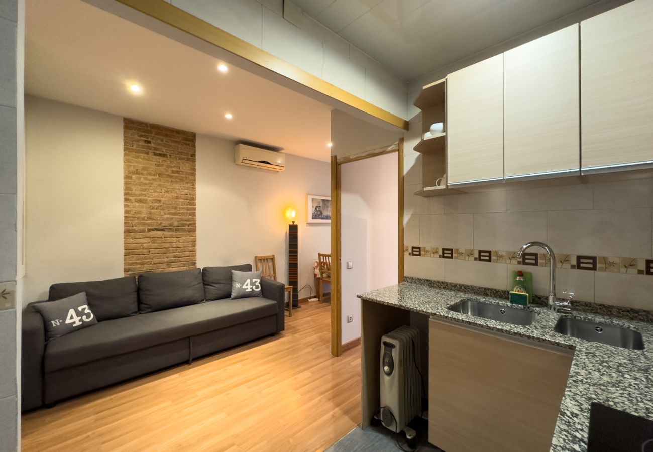 Apartamento en Barcelona - Piso con patio terraza privada en alquiler en Barcelona centro, Gracia