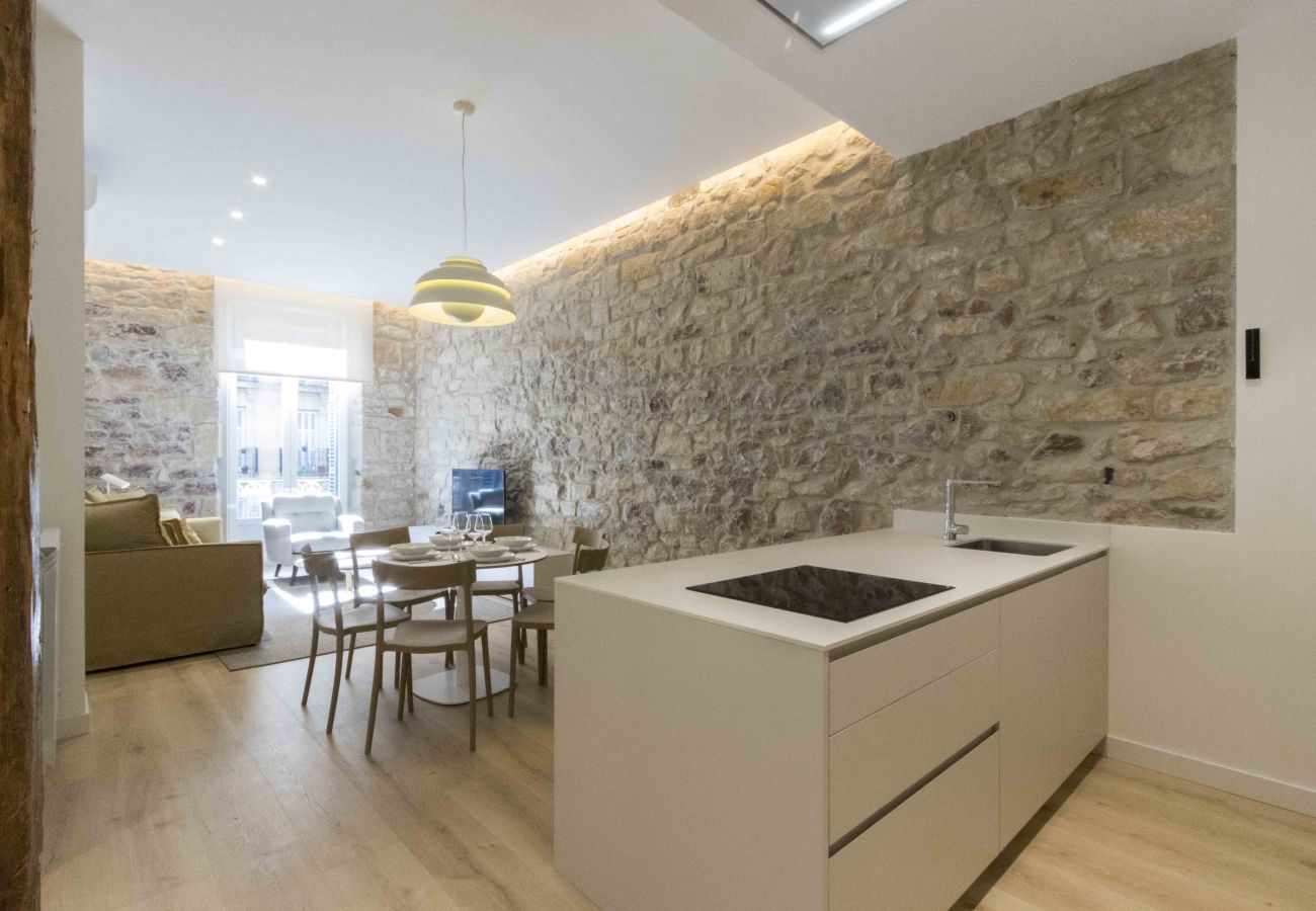 Apartamento en San Sebastián - Apartamento con aire acondicionado a 350 m de la playa