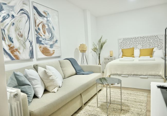 Estudio en Madrid - Encantador Estudio con Cama Doble y Sofá Cama, Patio Compartido MPE35B