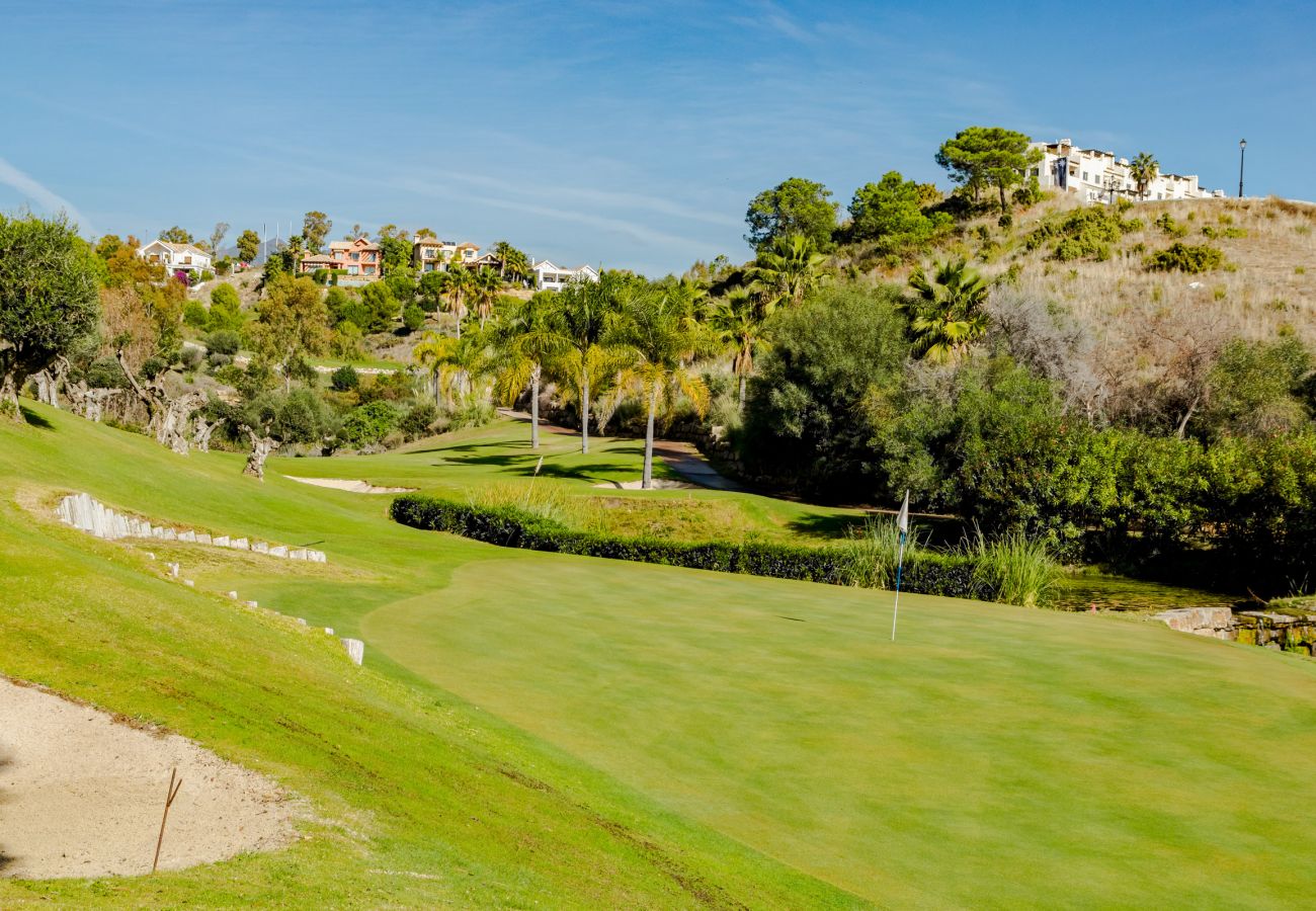 Golf views of 2 Bedroom Holiday Apartment with Pool and terrace in Estepona