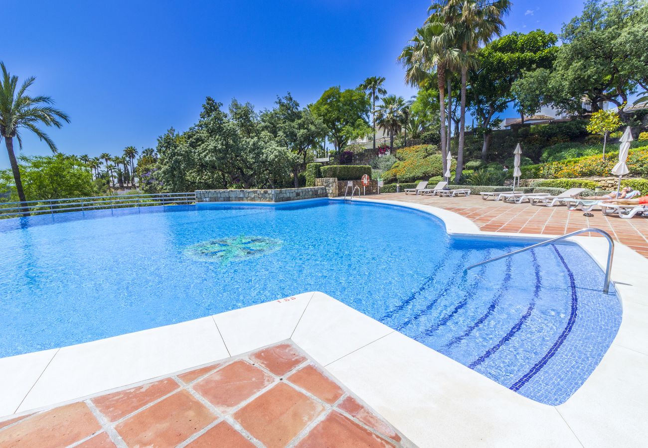 Pool of this apartment in Marbella