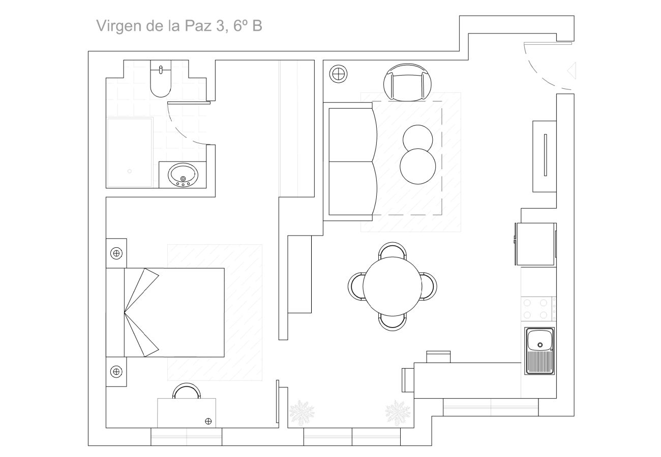 Apartment in Madrid - M (VDZ36A) Piso moderno de 1 dormitorio con ventan