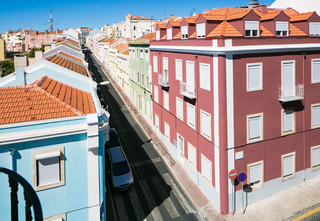 Vue de l’immeuble sur le quartier de Graça pour des vacances entre amis